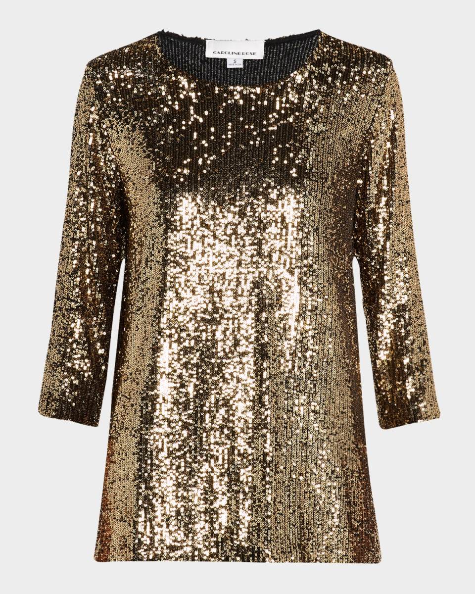 3/4-Sleeve Sequin Tunic